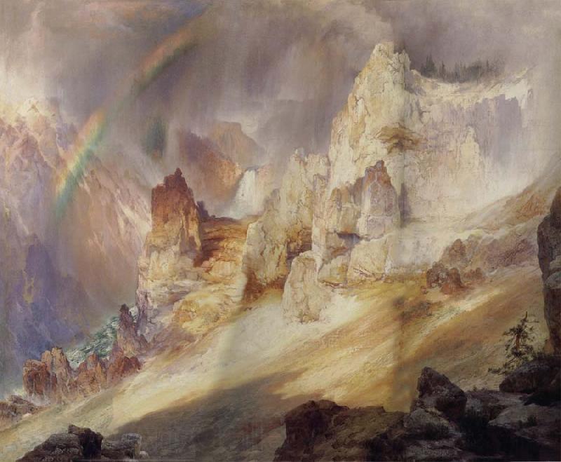 Thomas Moran Rainbow over the Grand Canyon of the Rellowstone Spain oil painting art